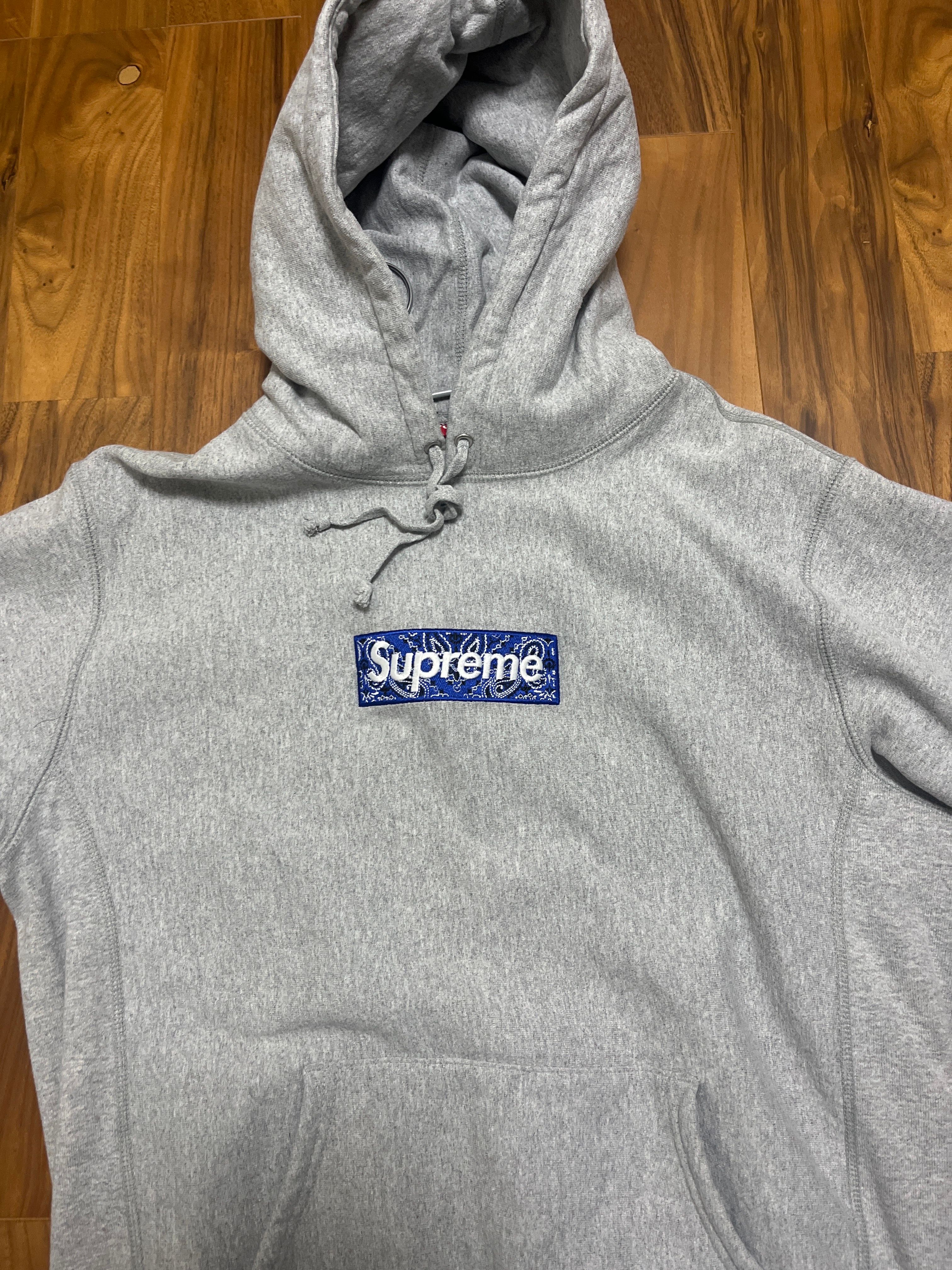Supreme Bandana Box Logo Hooded Sweatshirt "Grey"