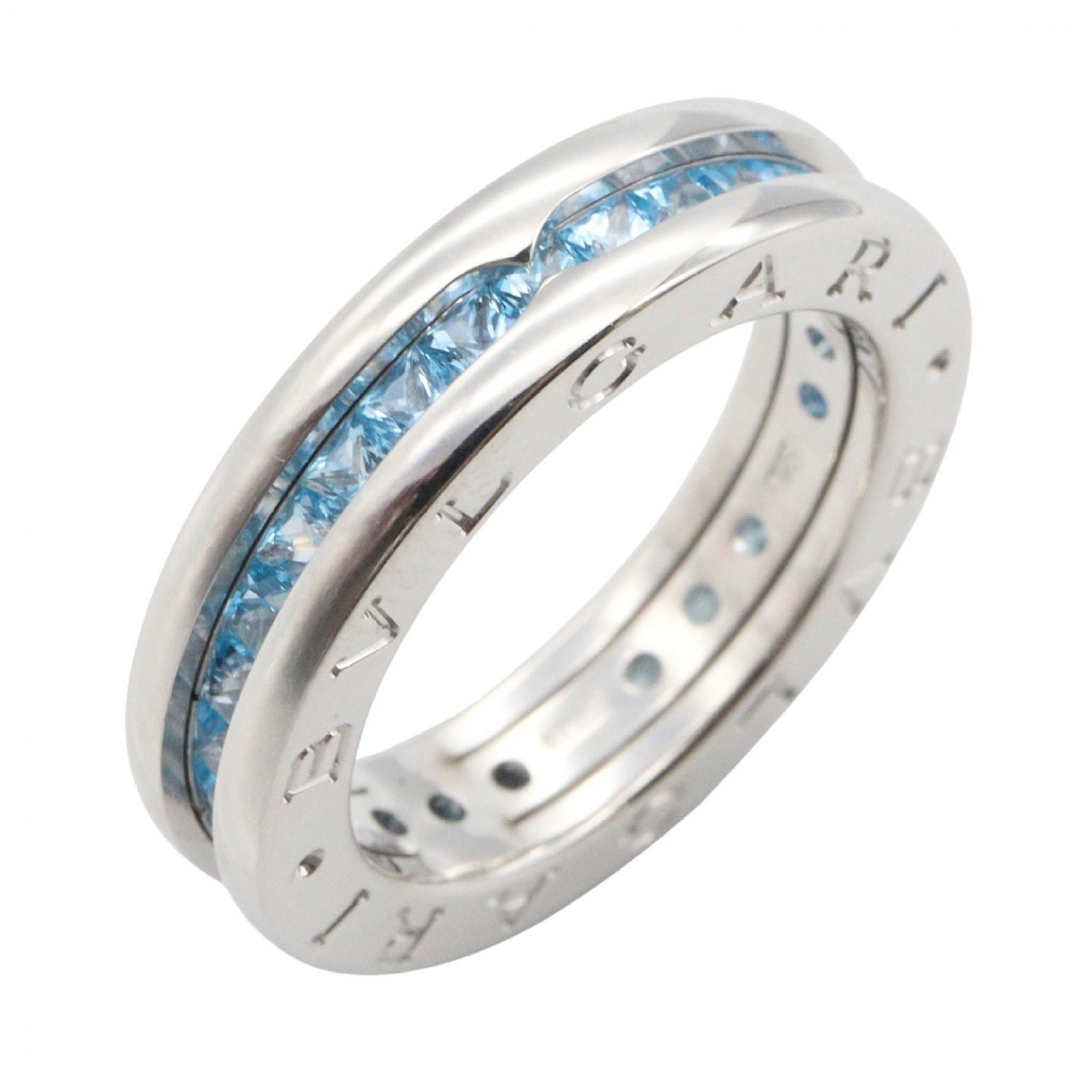 ブルガリ BVLGARI B-zero1 ビーゼロワン リング ブルートパーズ 1バンド リング・指輪 ジュエリー K18WG(ホワイトゴールド) ブルートパーズ レディース シルバー系 / ブルー系 【中古】