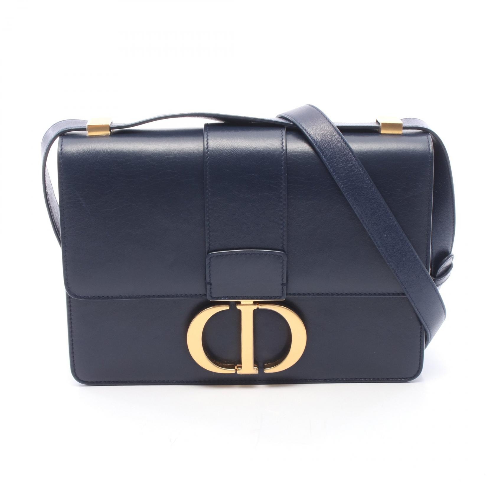 ディオール Dior 30 MONTAIGNE モンテーニュ ショルダーバッグ バッグ レザー レディース ネイビー系 【中古】