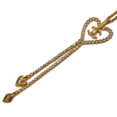 CHANEL シャネル ココマーク ハート ネックレス GP ラインストーン L23C ゴールド