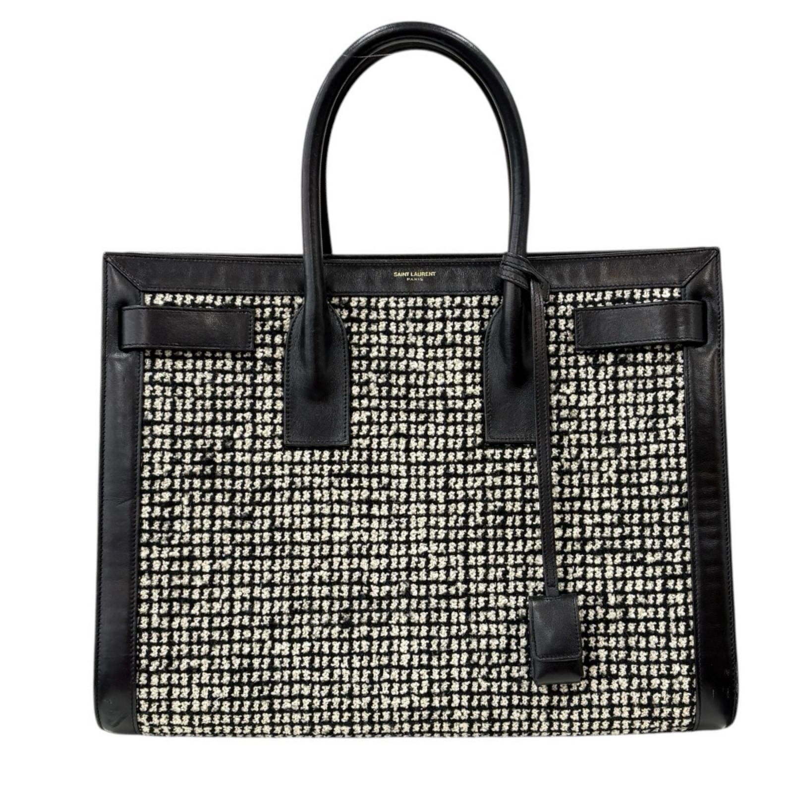 サンローラン サックドジュール トートバッグ キャンバス 347543 ブラック レディース SAINT LAURENT  中古