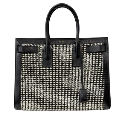 サンローラン サックドジュール トートバッグ キャンバス 347543 ブラック レディース SAINT LAURENT 中古
