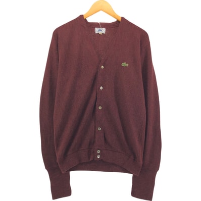 古着 70~80年代 ラコステ LACOSTE IZOD アクリルニットカーディガン メンズM相当 ヴィンテージ/eaa544912