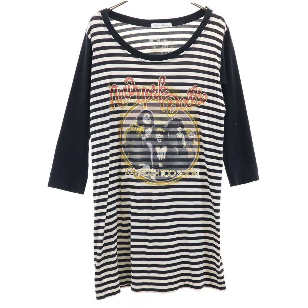 HYSTERIC GLAMOUR ヒステリックグラマー 日本製 ニューヨーク・ドールズ 7分袖 ロング Tシャツ FREE New York Dolls ロックバンド