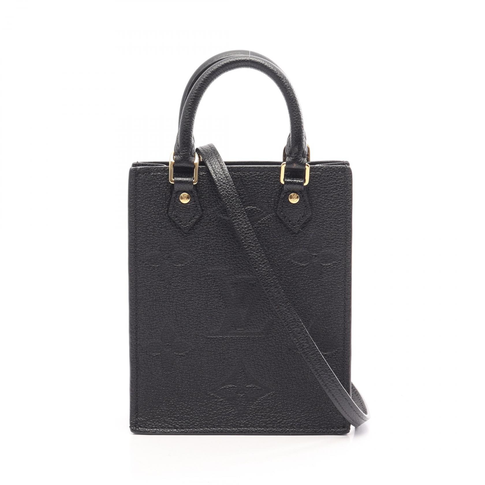 ルイ・ヴィトン LOUIS VUITTON プティット サックプラ モノグラムアンプラント ノワール 2WAY ハンドバッグ バッグ レザー レディース ブラック系 M81417 【中古】