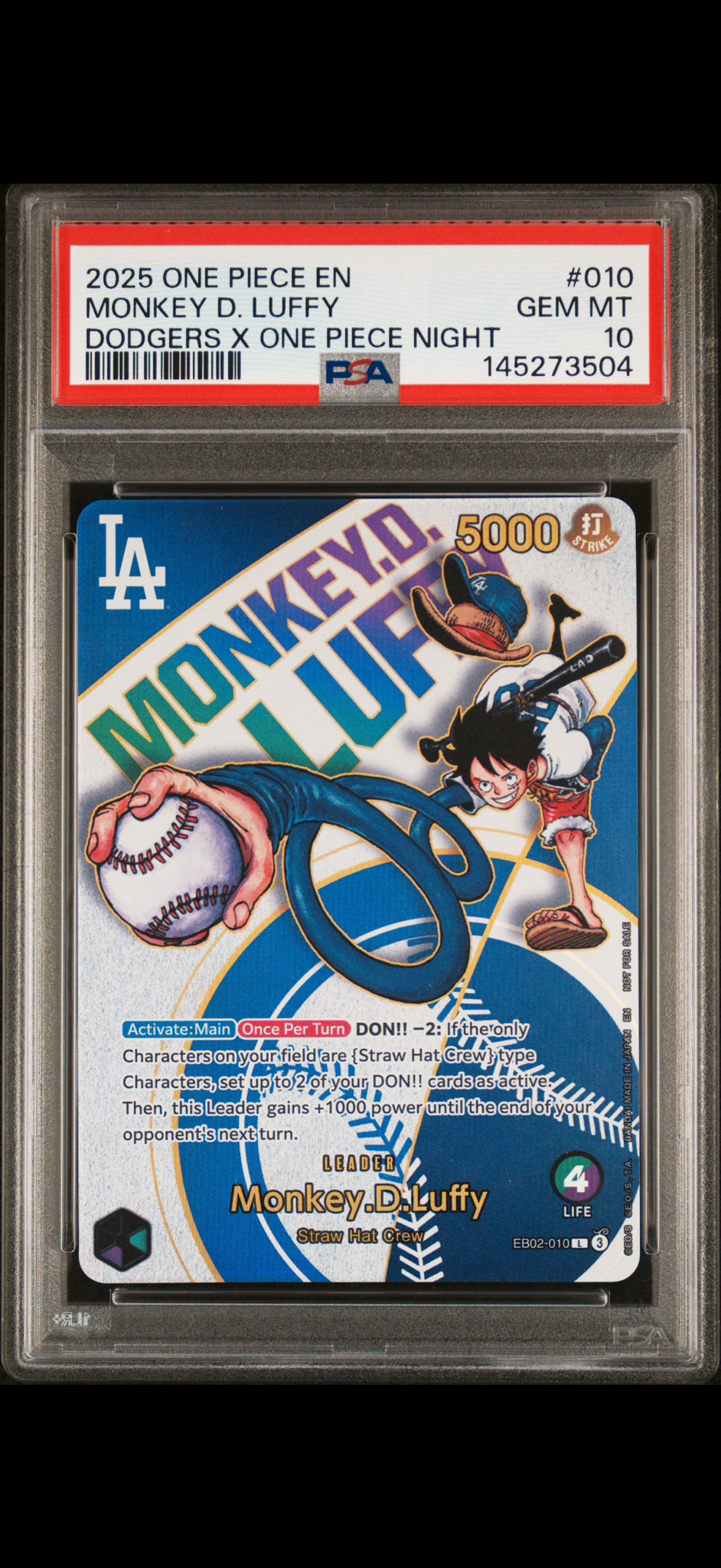 PSA10】モンキー・D・ルフィ L [EB02-010]【英語版】(プロモーション