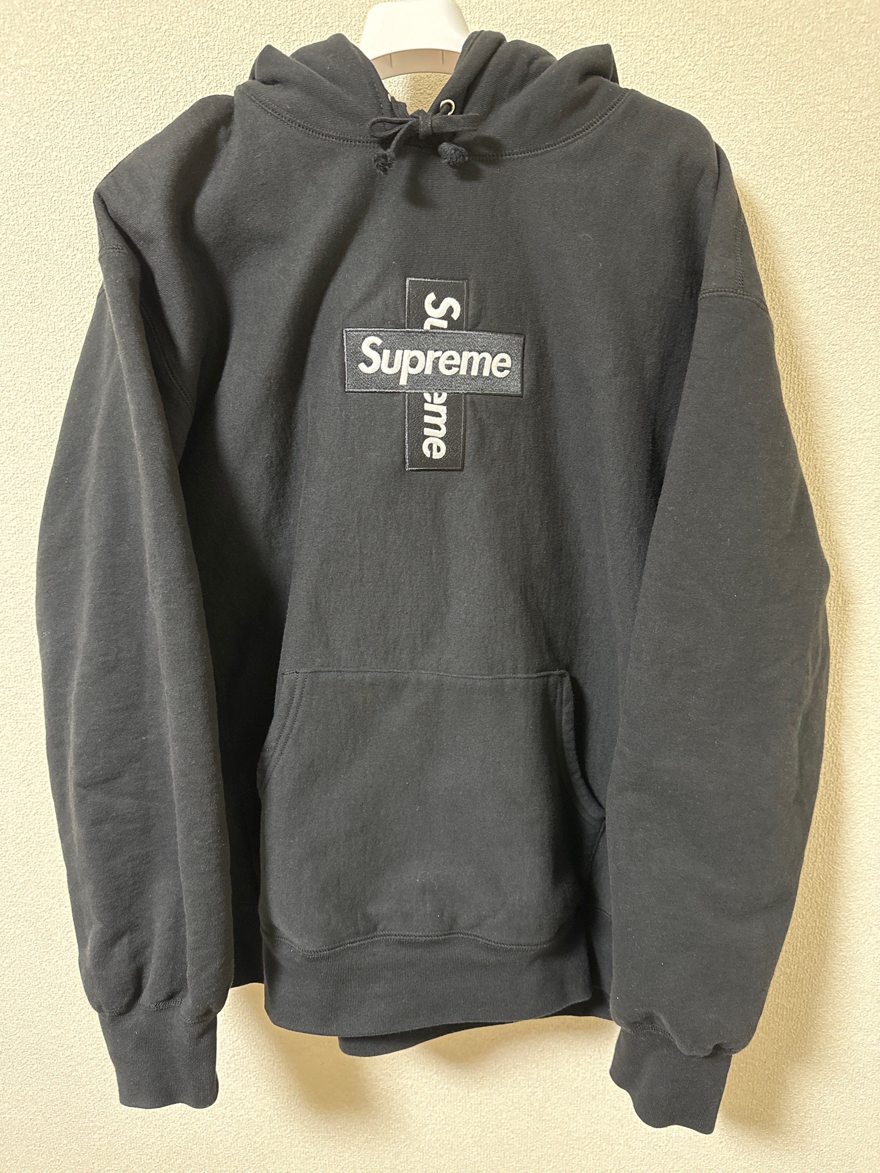Supreme Cross Box Logo Hooded Sweatshirt "Black"