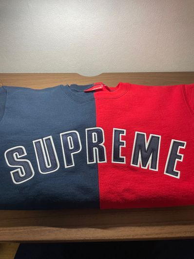 Supreme Split Crewneck Sweatshirt "Navy"