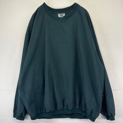 古着 90's/90年代 リー Lee USA製 ジャケット プルオーバー Vネック 大きいサイズ ナイロン素材 2XL グリーン系 無地 メンズ