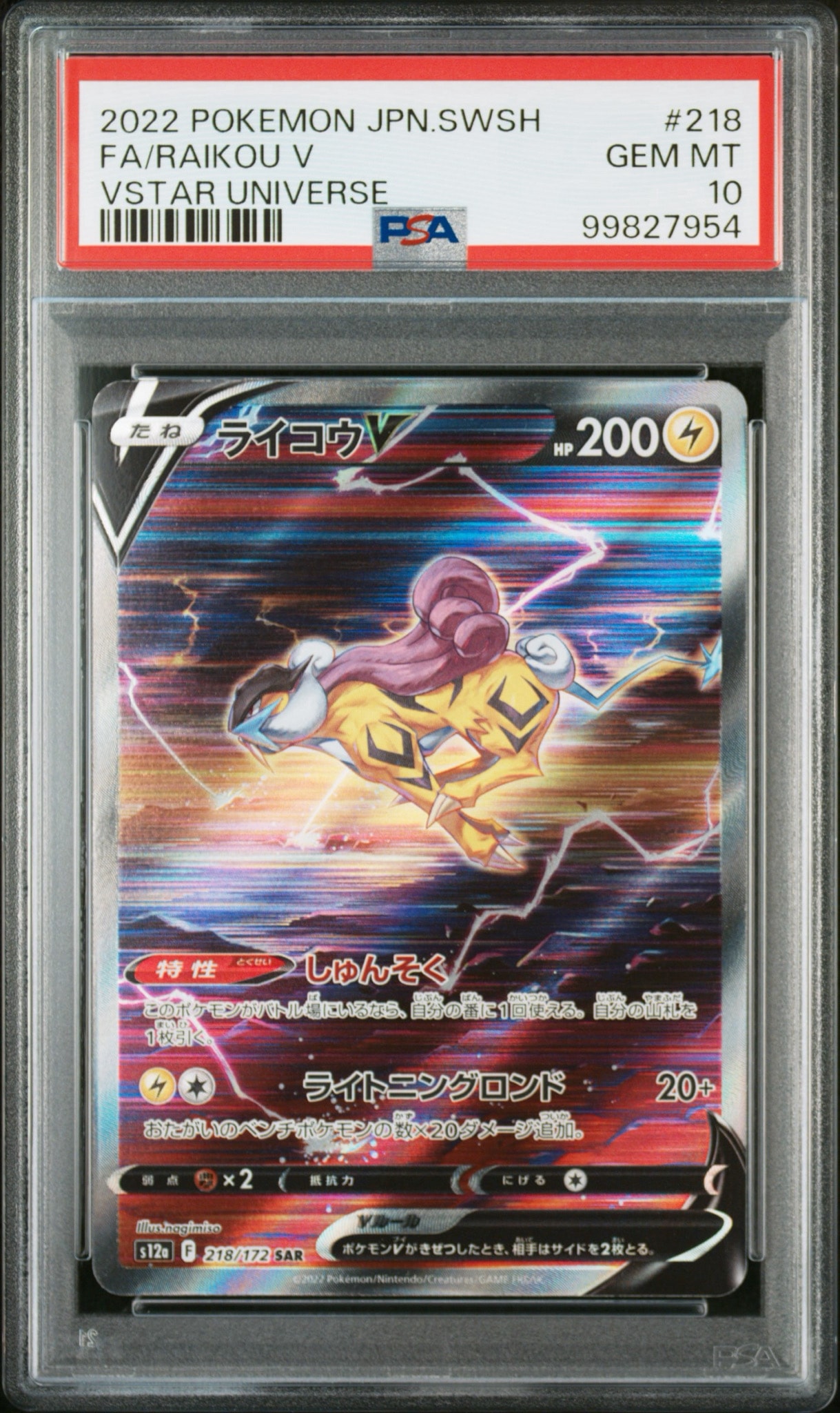ライコウV SAR[s12a 218/172](ハイクラスパック「VSTARユニバース」)