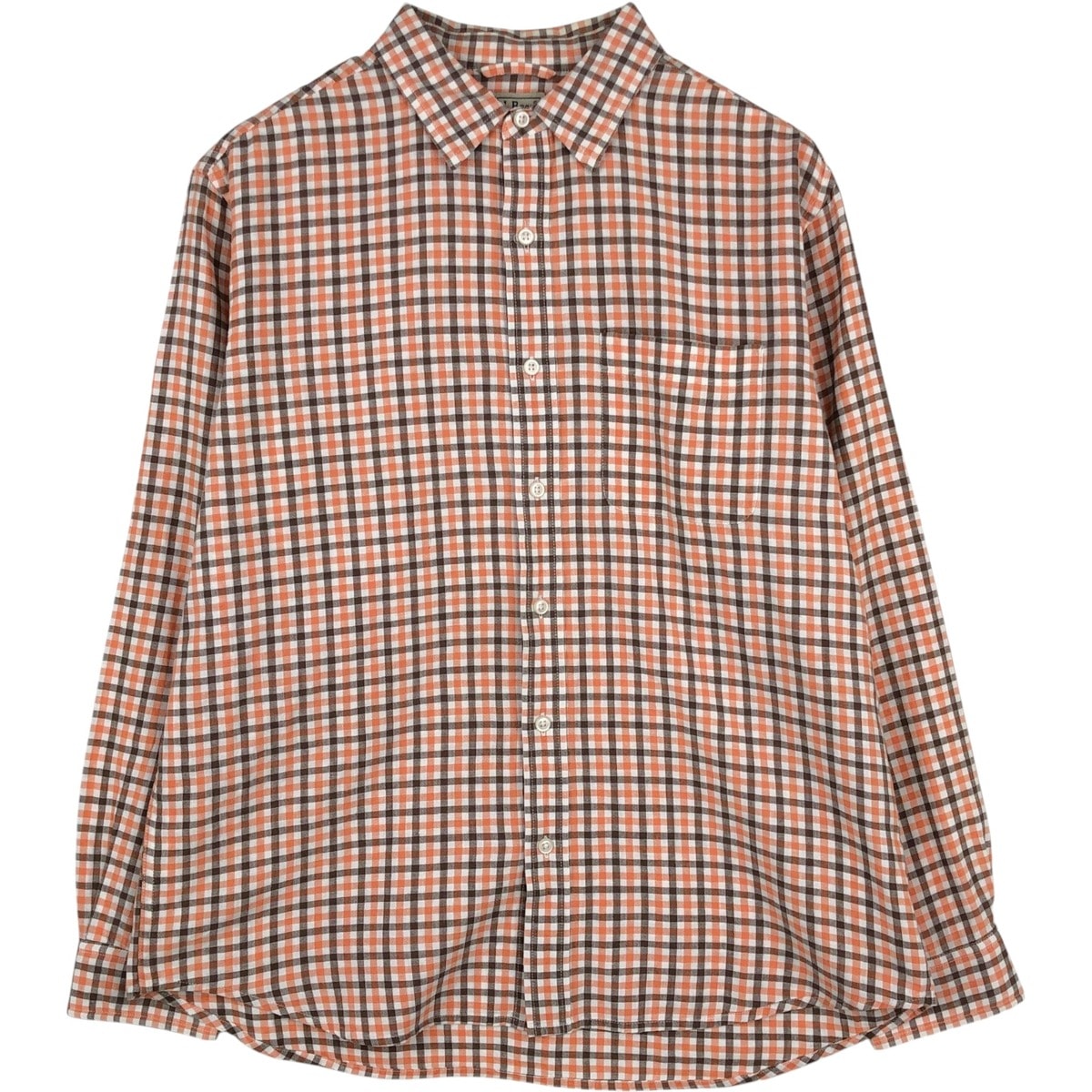 古着 90~00年代 エルエルビーン L.L.Bean チェック柄 長袖 コットン×リネンシャツ メンズM相当 ヴィンテージ/rab181151