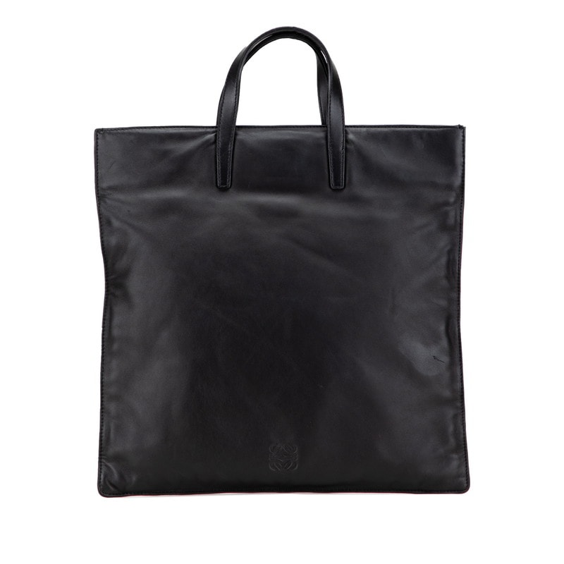ロエベ アナグラム ハンドバッグ トートバッグ ブラック レザー レディース LOEWE 中古