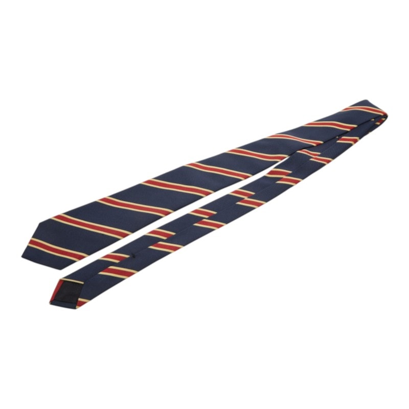 グッチ ストライプ ネクタイ ネイビー レッド イエロー シルク メンズ GUCCI 中古