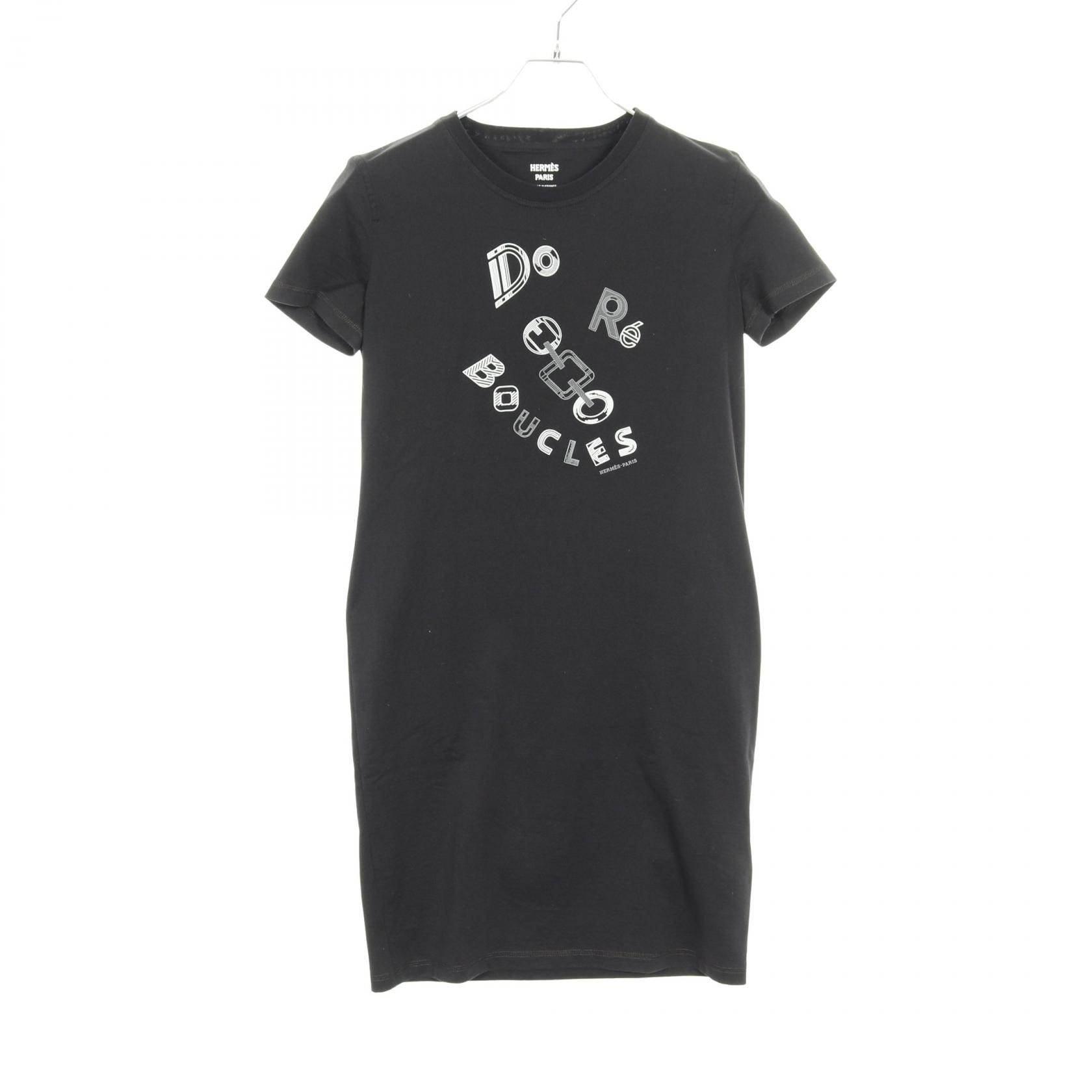 エルメス HERMES マイクロドレス Tシャツ ワンピース 衣料品 トップス コットン レディース ブラック系 3H4506DL 【中古】