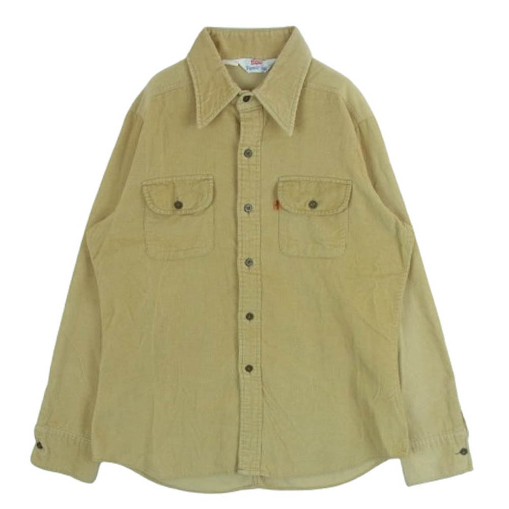 Levi's リーバイス 長袖シャツ Panatela tops 70s パナテラ コーデュロイ 長袖 シャツ ライトブラウン系 L【中古】