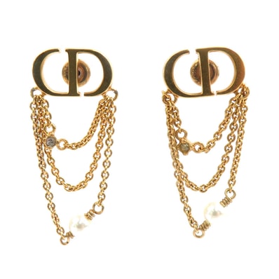 クリスチャンディオール Christian Dior ピアス メタル ゴールド レディース【中古】 r11298k