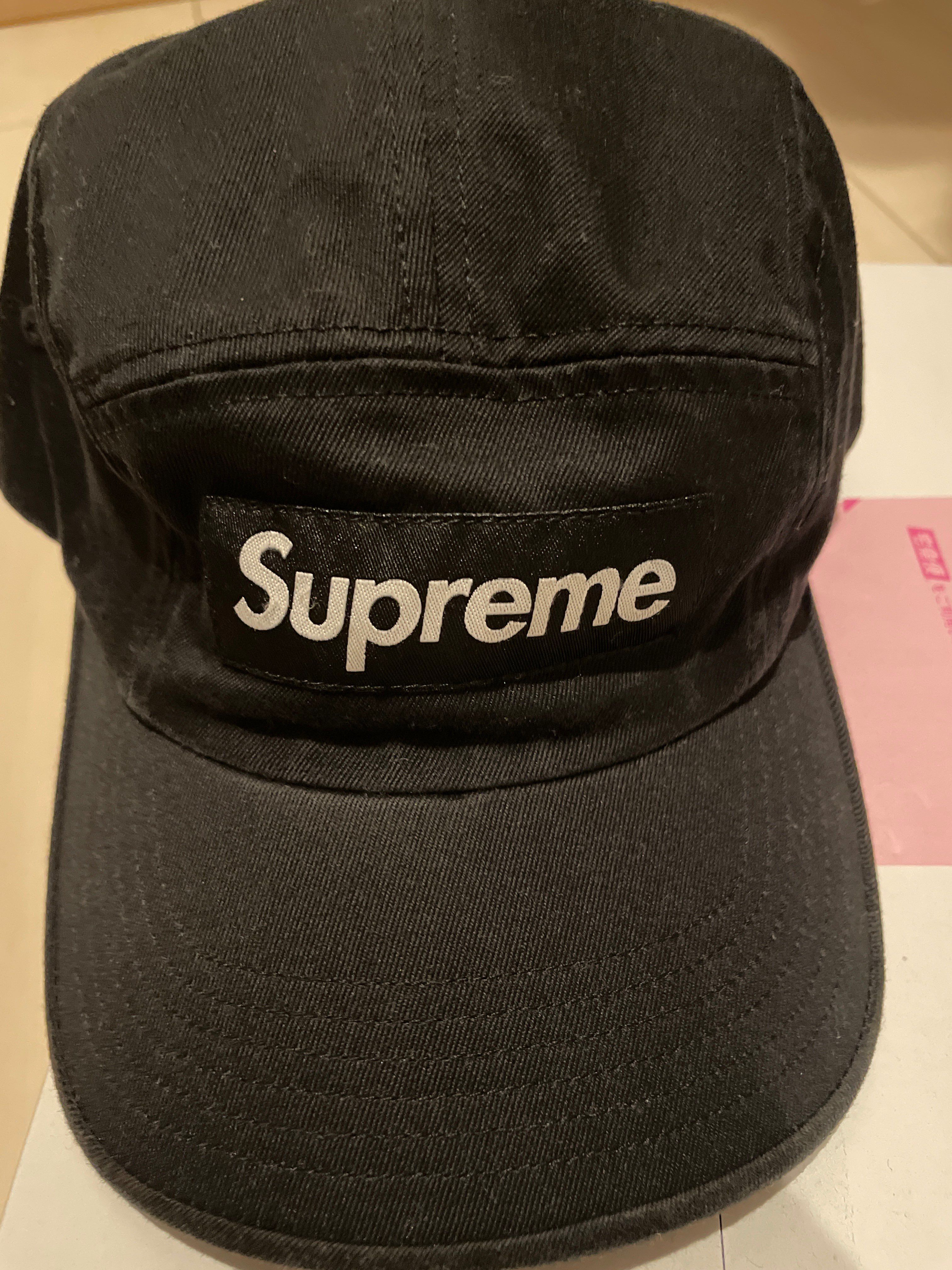 Supreme Washed Chino Twill Camp Cap "Black"(21SS)
