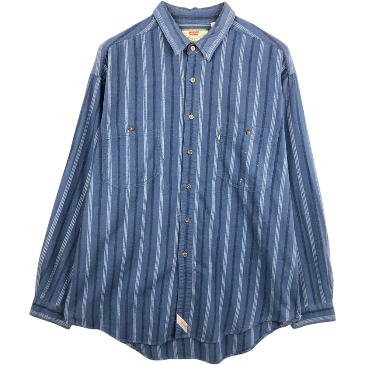 古着 90年代 リーバイス Levi's ストライプ柄 マルチストライプ 長袖 フランネルシャツ メンズXL相当 ヴィンテージ/eaa666098
