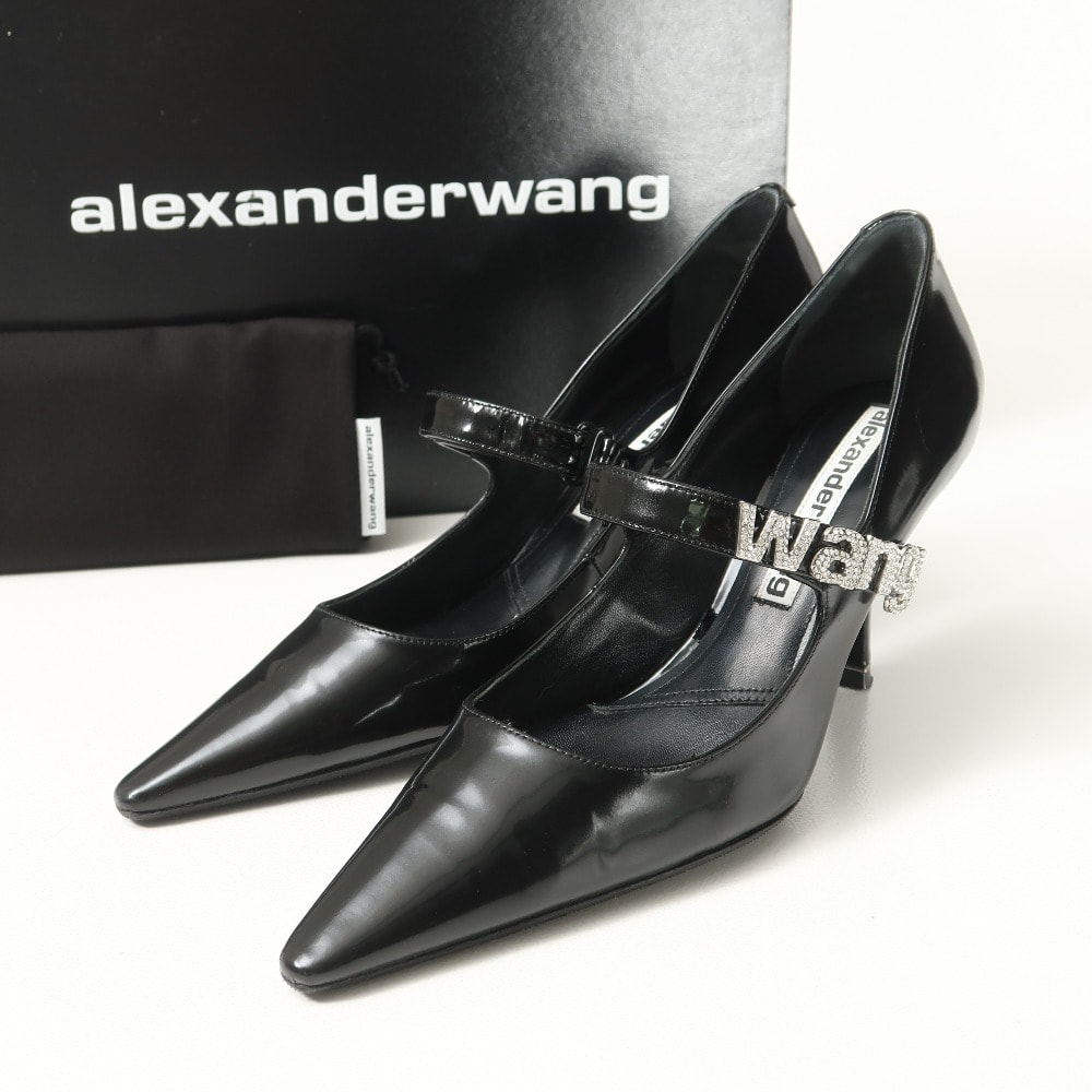Alexander Wang アレキサンダーワン Grace 85 Mary Jane Patent パンプス サイズ36 メリージェーン ポインテッドトゥ パテントレザー 靴 イタリア製 ブランド古着【中古】20260825/RB0095