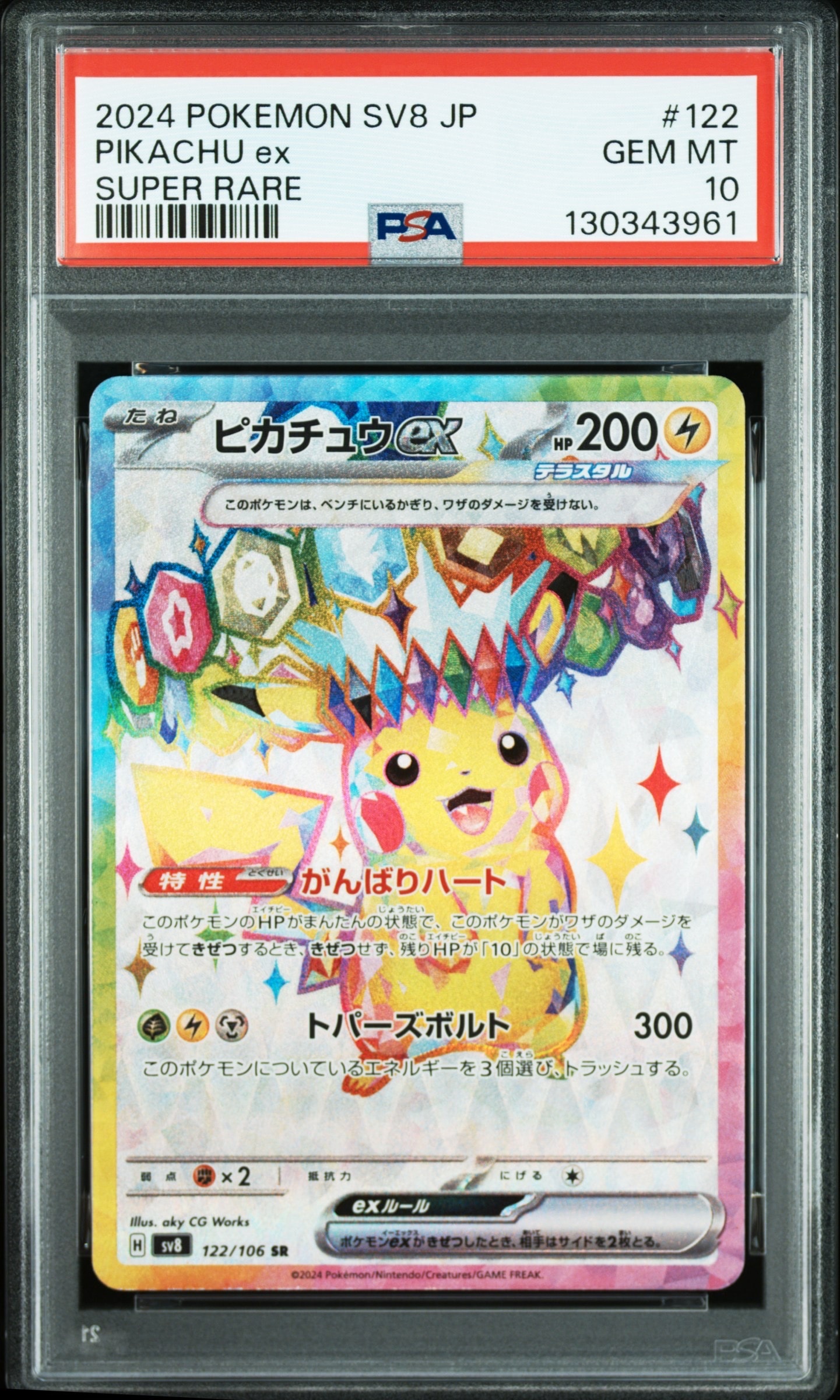 ピカチュウex SR [SV8 122/106](拡張パック「超電ブレイカー」)