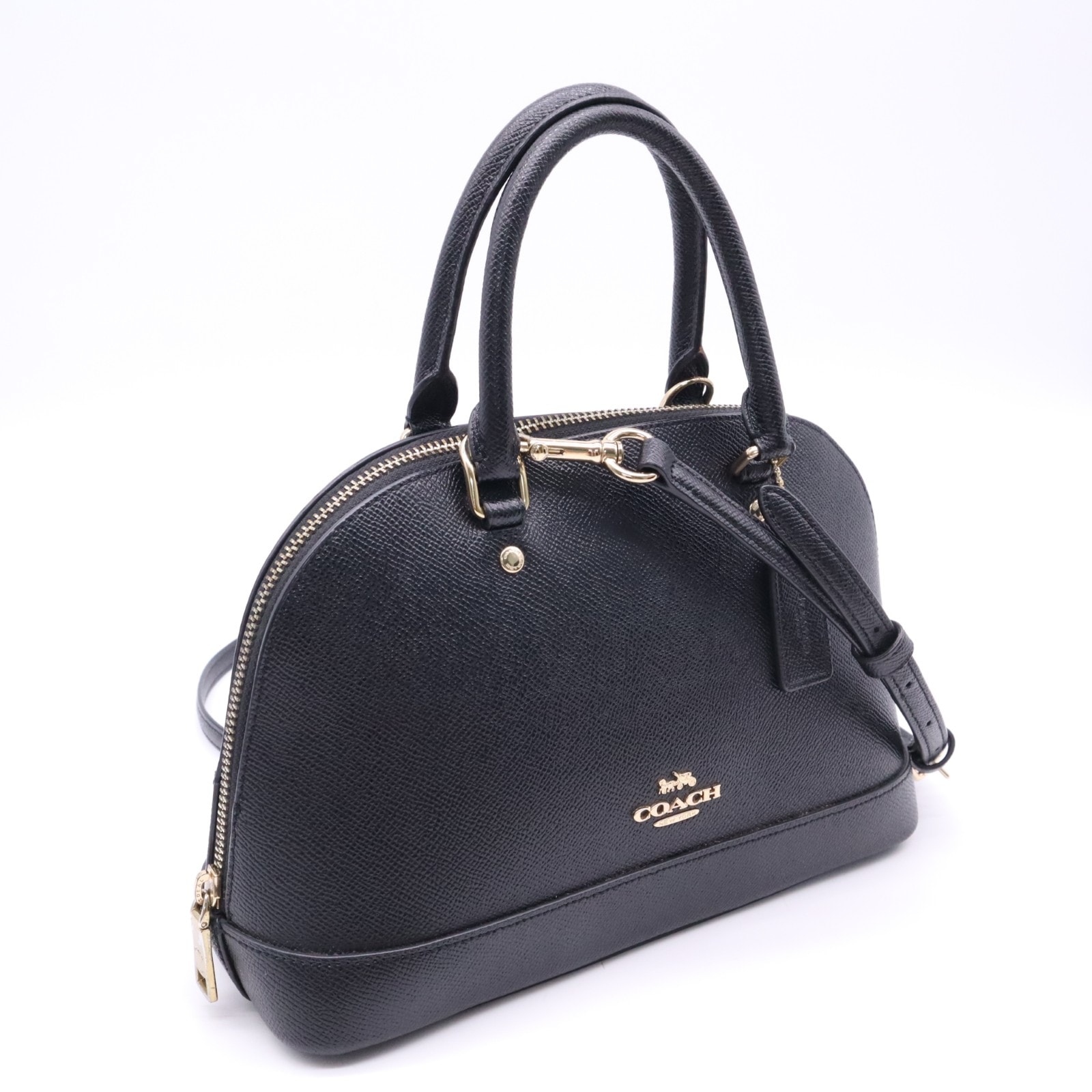 COACH コーチ PVC ミニシエラ サッチェル F27591 2wayショルダーバッグ ブラック ゴールド PVC レディース