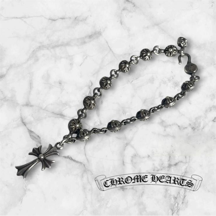 Chrome Hearts #1 Cross Ball Bracelet / CH Cross "Silver"