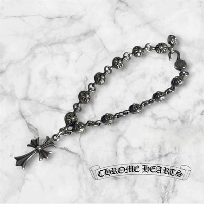 Chrome Hearts #1 Cross Ball Bracelet / CH Cross "Silver"