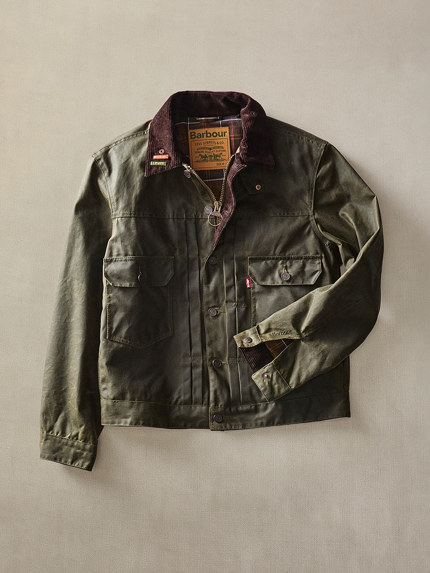 Levi's x Barbour Type II Waxed Trucker "Khaki"