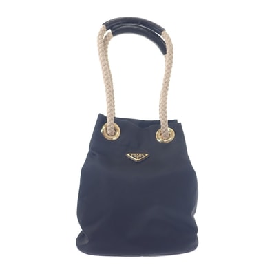 プラダ PRADA マリナースモールバケットバッグ 1BE082 ショルダーバッグ ナイロン ブラック レディース【中古】【Aランク】