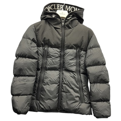 MONCLER 美品 モンクレール 2018年 MONTCLAR モンクラー 41320 ダウンジャケット ナイロン フェザー ブラック サイズ0 ロゴ ダウンパーカー コミックタグ アニメタグ ABランク 中古 鑑定済 モンクレールダウン