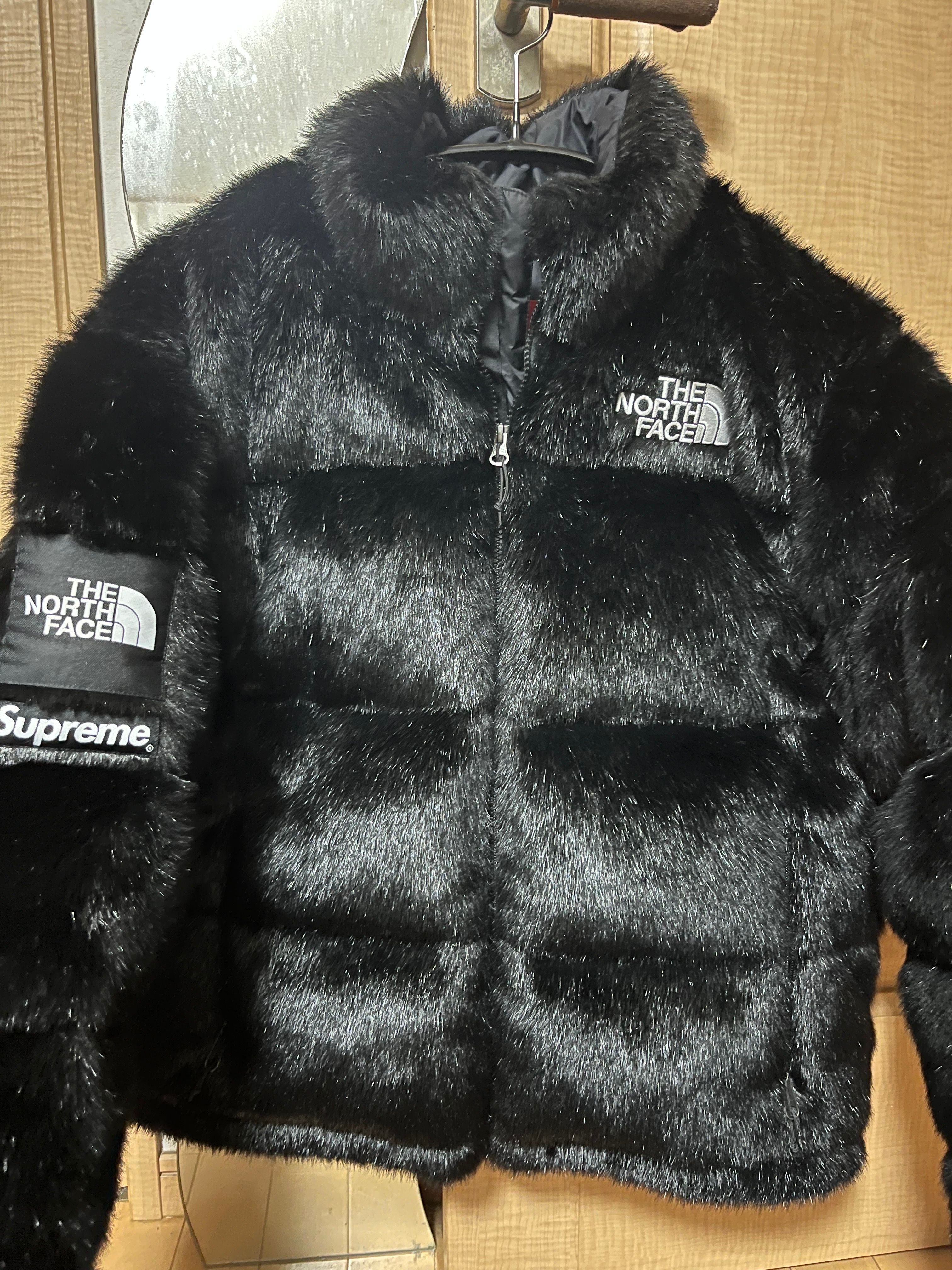 Supreme x The North Face Faux Fur Nuptse Jacket "Black"