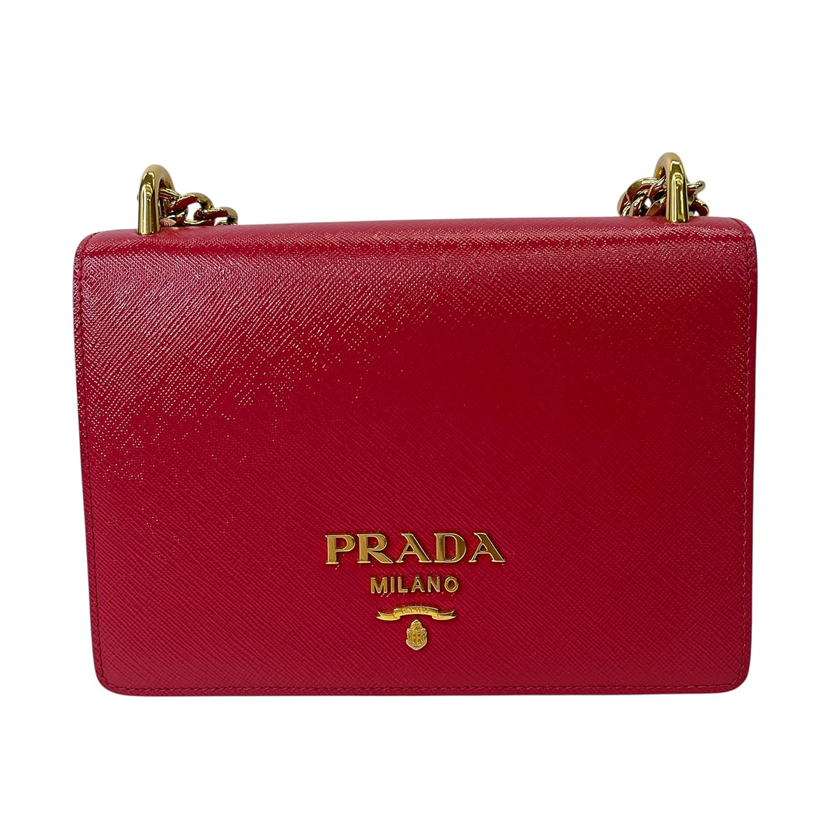 PRADA プラダ サフィアーノ チェーン ショルダーバッグ 1BP006 レザー ピンク レディース【中古】
