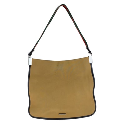 GUCCI グッチ シェリーライン ベージュ キャメル キャンバス ショルダーバッグ 506401 【中古】