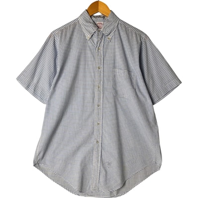 古着 80~90年代 ブルックスブラザーズ Brooks Brothers MAKERS 半袖 ボタンダウン チェックシャツ USA製 メンズM相当 ヴィンテージ/eaa553944