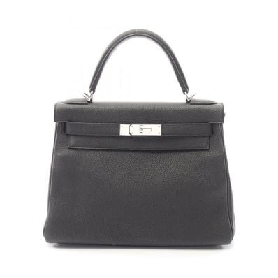 エルメス HERMES ケリー28 内縫い 2WAY ハンドバッグ バッグ レザー トゴ トゴ ブラック(エルメス) T刻印(2015年製造) レディース ブラック系 【中古】