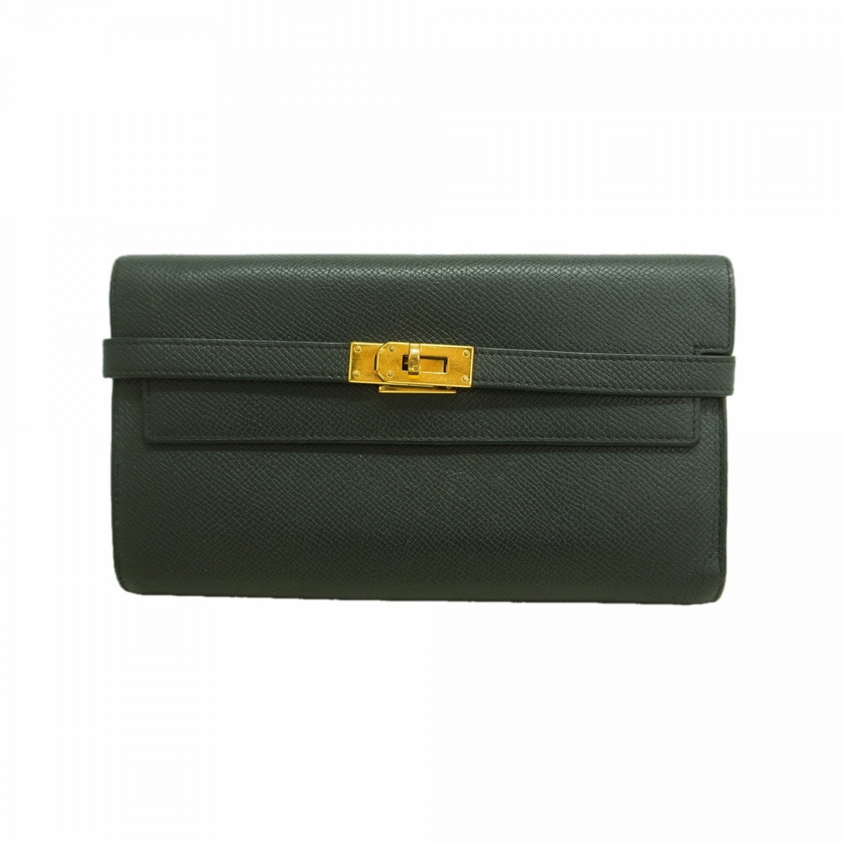 【6gd4968】エルメス 長財布 ケリーウォレット ヴォーエプソン ブラック ゴールド金具 X刻印【中古】メンズ レディース ユニセックス