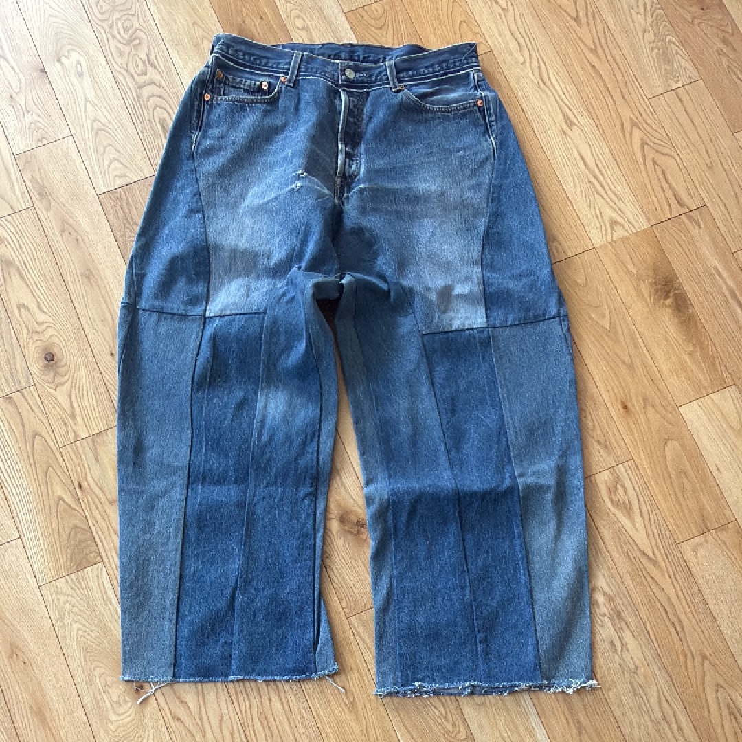 レディメイド デニム ワイド パンツ "ブルー"