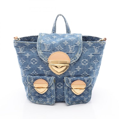 ルイ・ヴィトン LOUIS VUITTON ヴェニス モノグラムデニム リュックサック バックパック バッグ デニム レザー モノグラム・デニム レディース ブルー系 M46836 【中古】