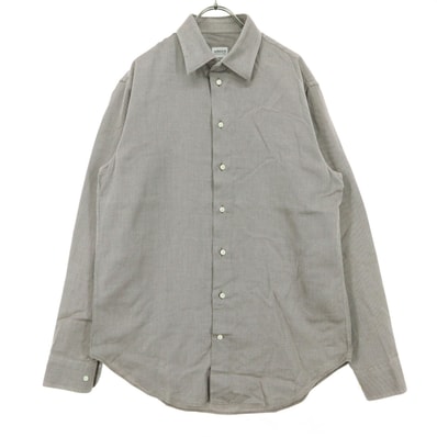 美品 ARMANI COLLEZIONI アルマーニコレツィオー二 チュニジア製 長袖 コットンシャツ 40 ブラウン