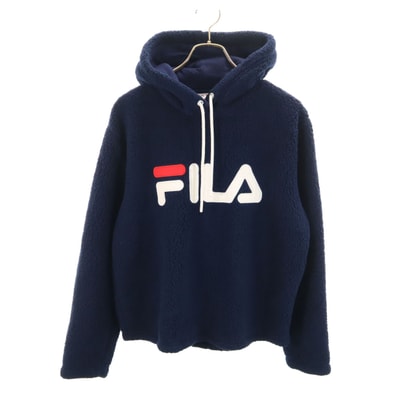 FILA フィラ 長袖 ボア パーカー L ネイビー