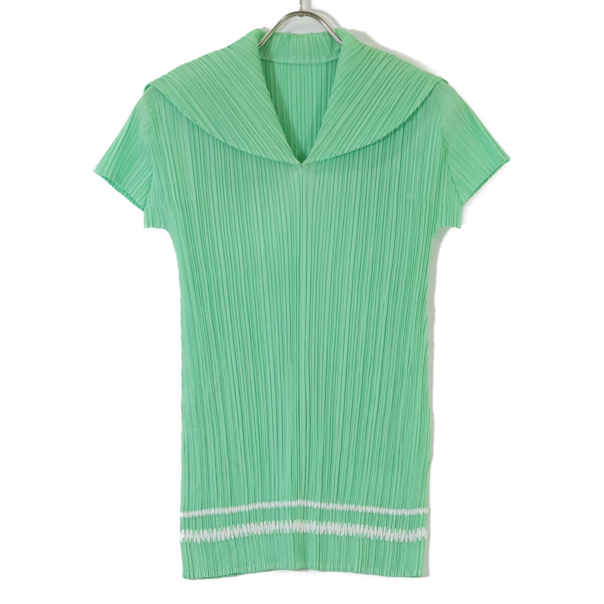 プリーツプリーズ PP61ーJK732 グリーン セーラーカラー チュニック プリーツ カットソー 3
