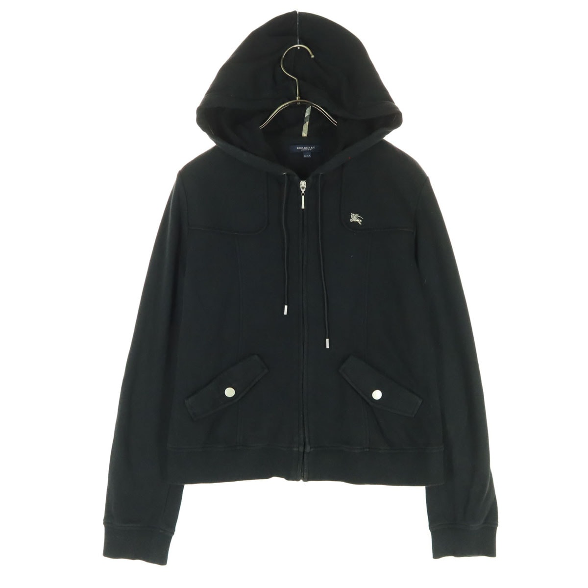BURBERRY LONDON バーバリーロンドン ワンポイントロゴ 長袖 スウェット ジップパーカー 160A ブラック 三陽商会