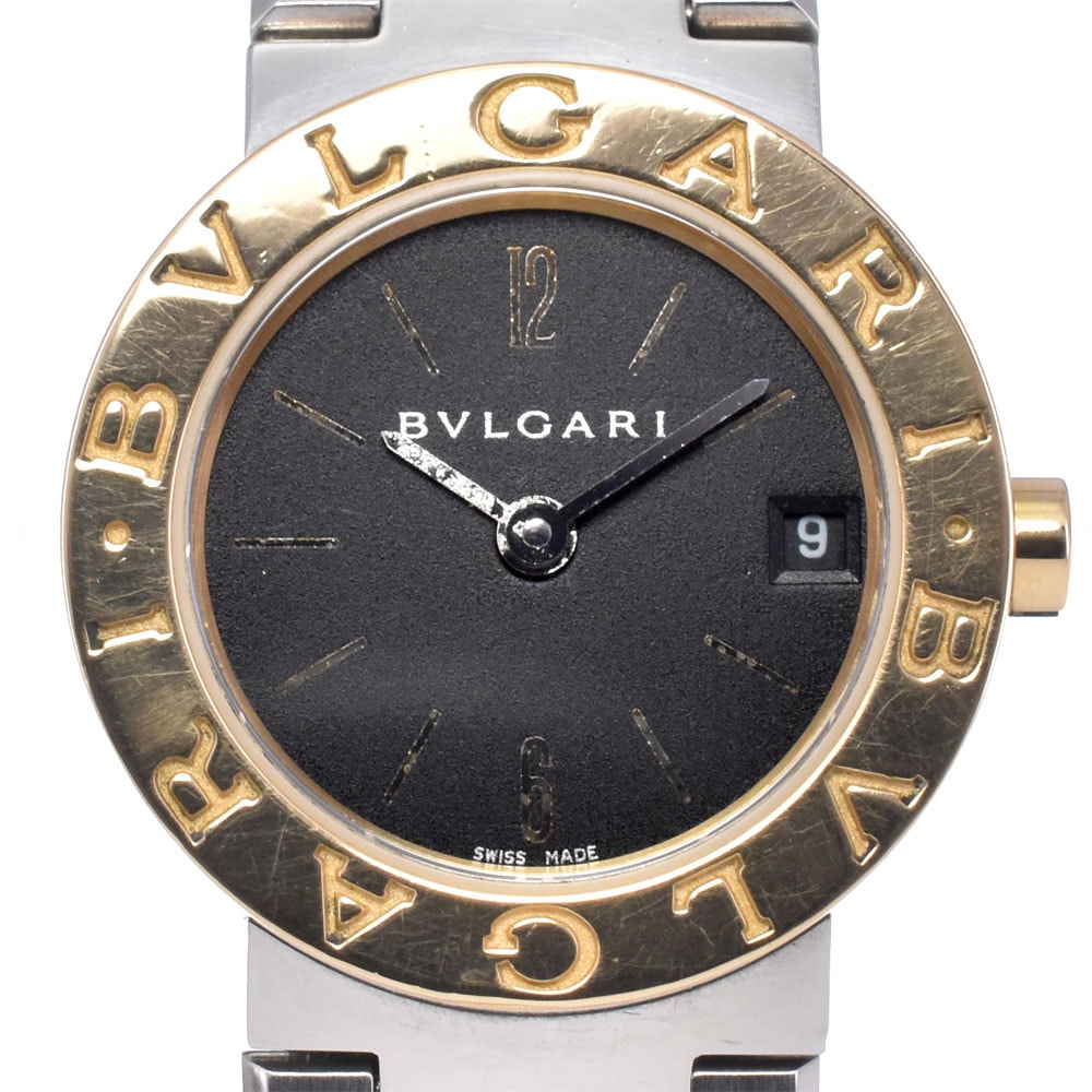 ブルガリ BVLGARI BB23SG ブルガリブルガリ デイト SS/K18YG ブラック クォーツ レディース 内箱・保証書付き 腕時計 L#147201