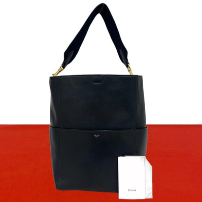 CELINE セリーヌ サングルバケット レザー ショルダーバッグ ブラック
65508