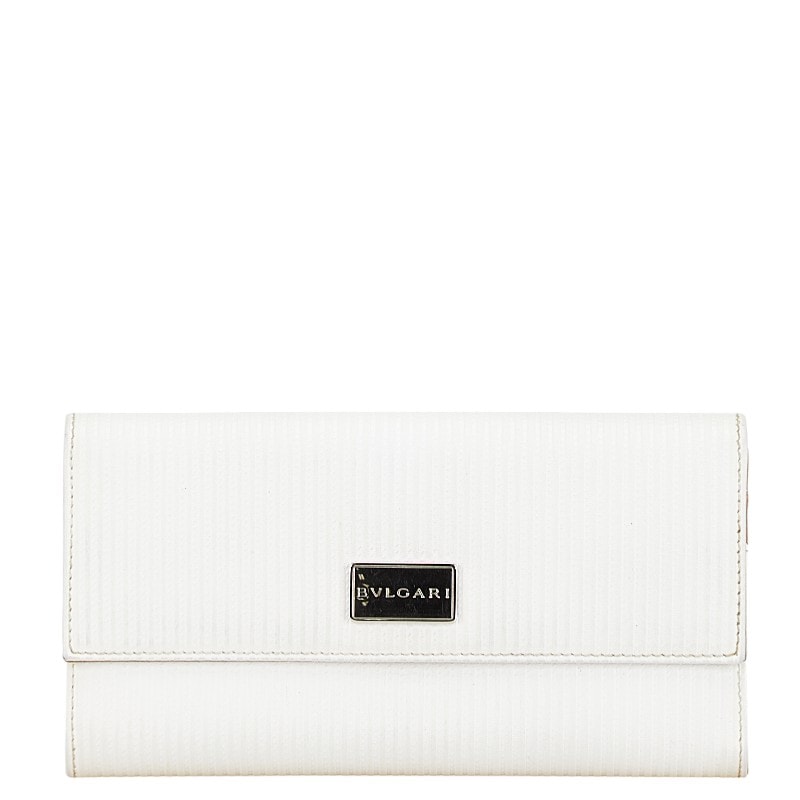 ブルガリ ミレリゲ 長財布 ホワイト レザー レディース BVLGARI 【中古】