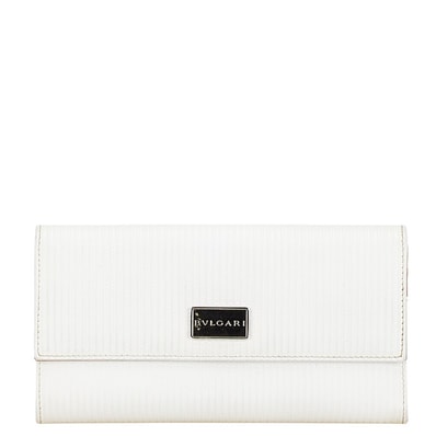 ブルガリ ミレリゲ 長財布 ホワイト レザー レディース BVLGARI 【中古】