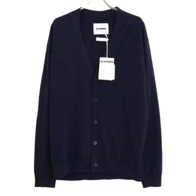 ジルサンダー 【新品同様/国内正規/24AW】J23HP0001 ヘビーウェイト スーパーファインメリノ ウール Vネック ニットカーディガン 48