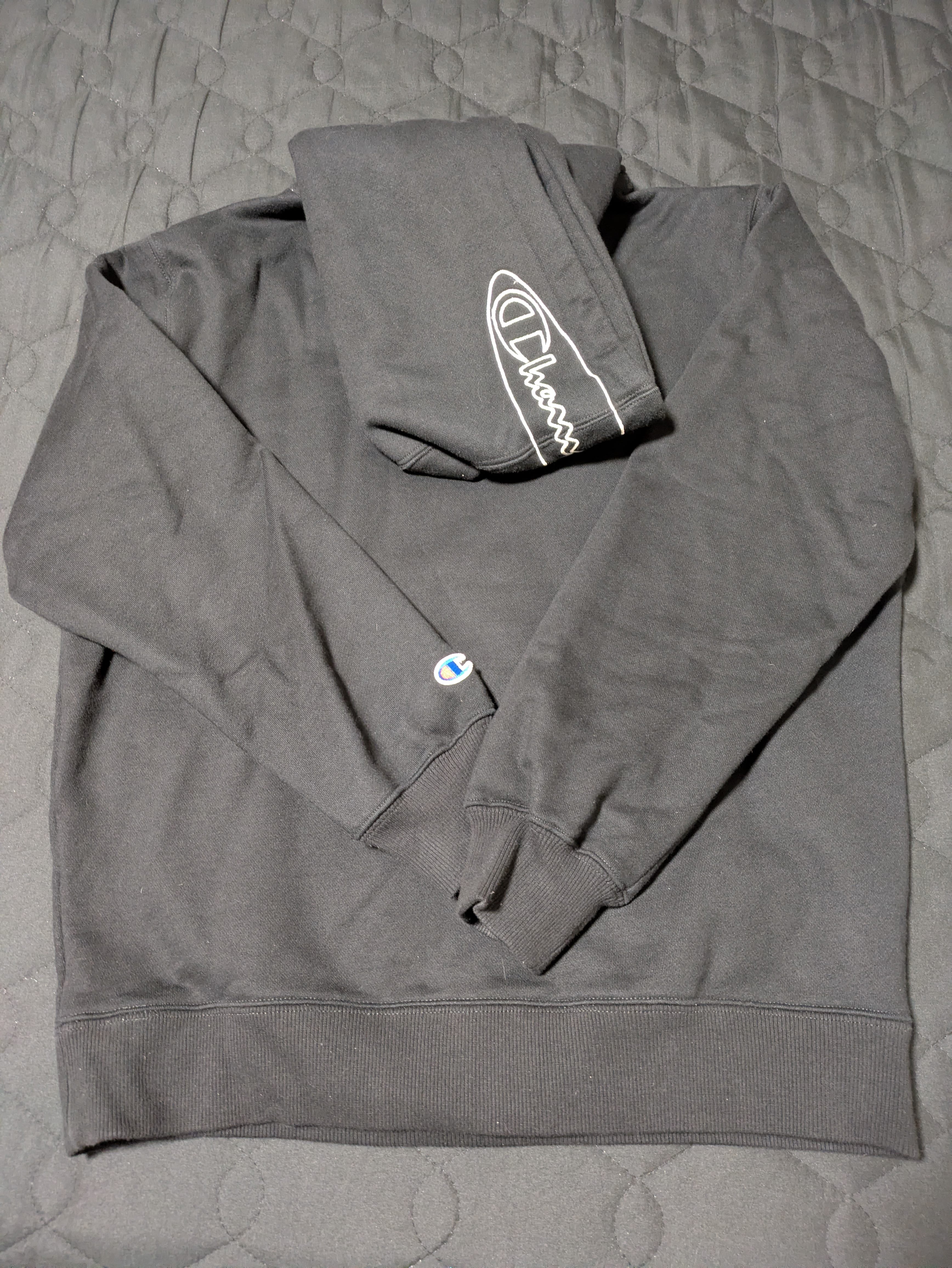 シュプリーム チャンピオン アウトライン フーデッド スウェットシャツ "ブラック"