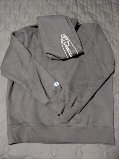 Supreme Champion Outline Hooded Sweatshirt "Black"