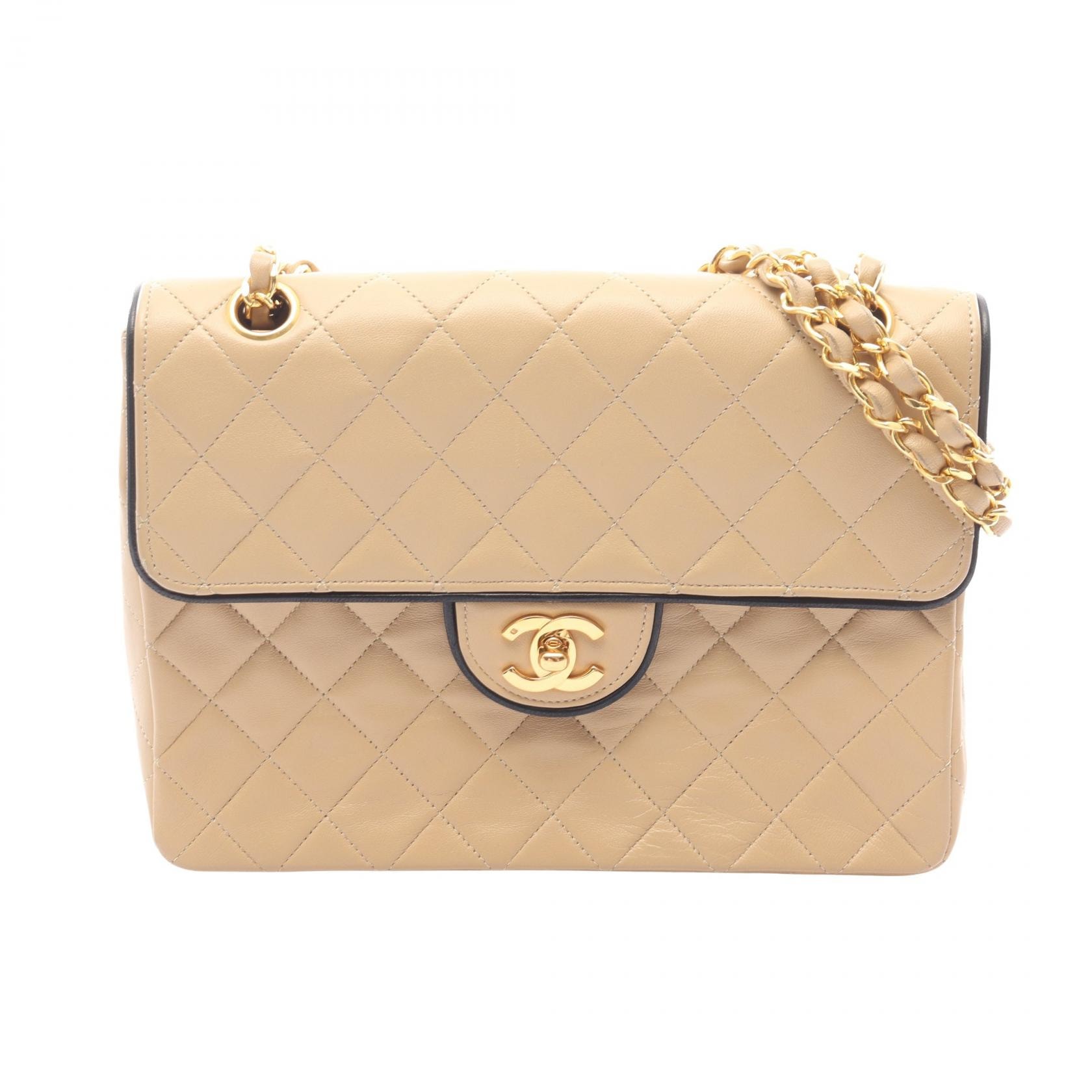 シャネル CHANEL マトラッセ シングルフラップ ヴィンテージ ショルダーバッグ バッグ ラムスキン(羊革) レディース ベージュ系 【中古】